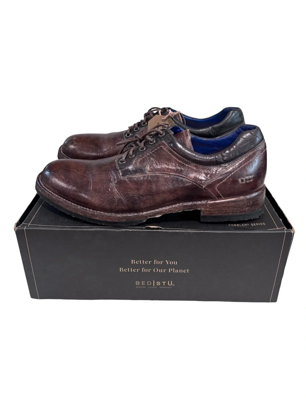 BedStu Fierce Teak Black Rustic TML distressed Leather Dress Shoes Mens Size 12